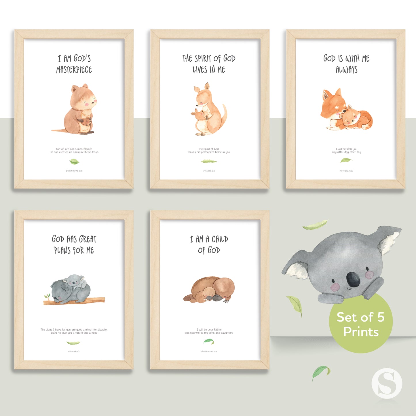 Aussie Animals - Wall Art Prints - SET