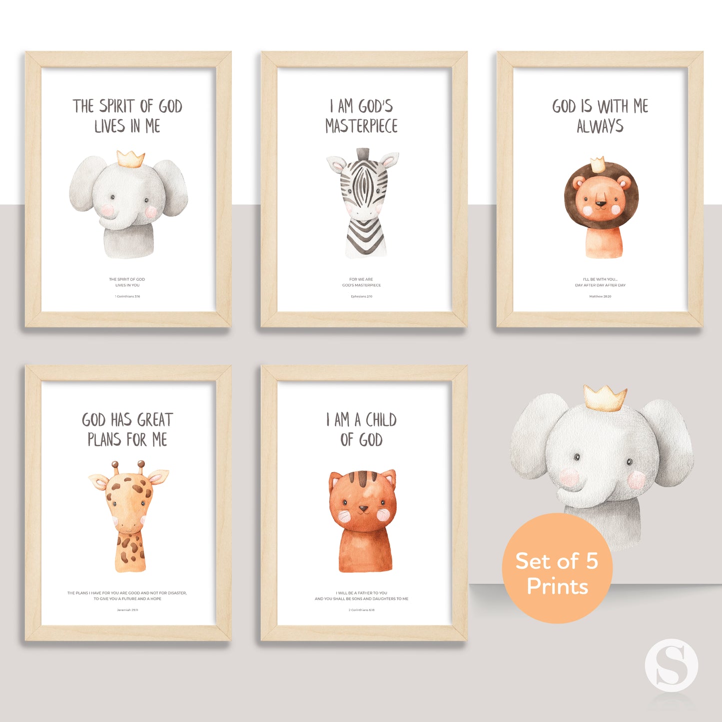 Safari Animals - Wall Art Prints - SET