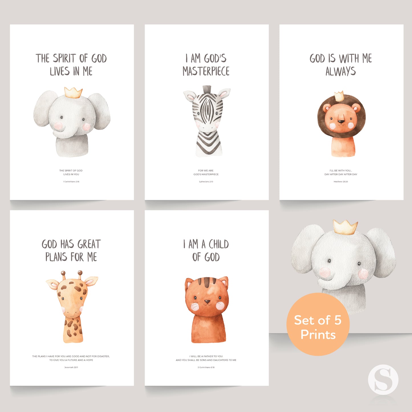 I am God's Masterpiece (Safari Animals)