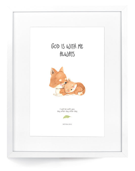 God Is With Me Always - Aussie Animals Framed Art