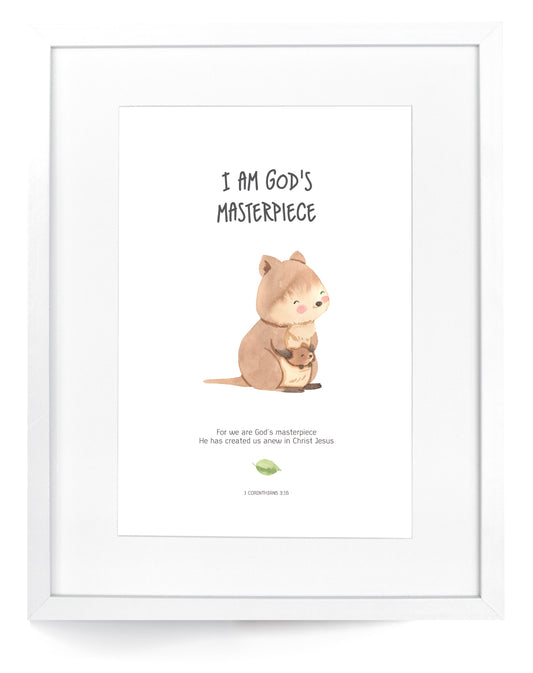 I am God's Masterpiece - Aussie Animals Framed Art