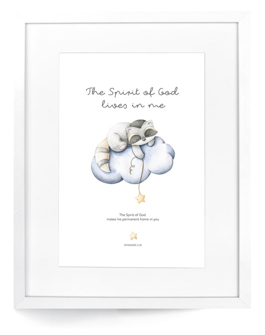 The Spirit of God Lives in Me - Sleepy Animals Framed Art
