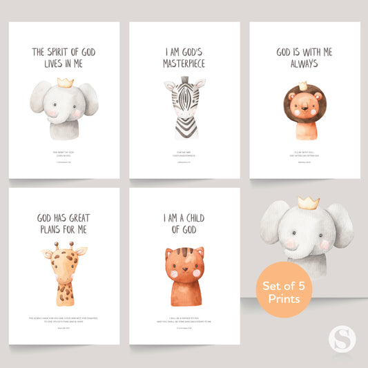 Safari Animals - Wall Art Prints - SET