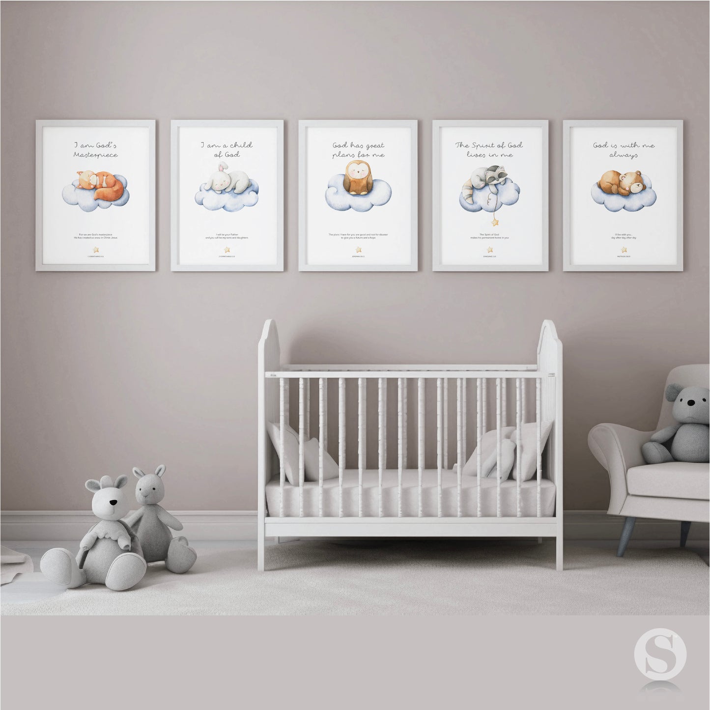 Sleepy Animals - Wall Art Prints - SET